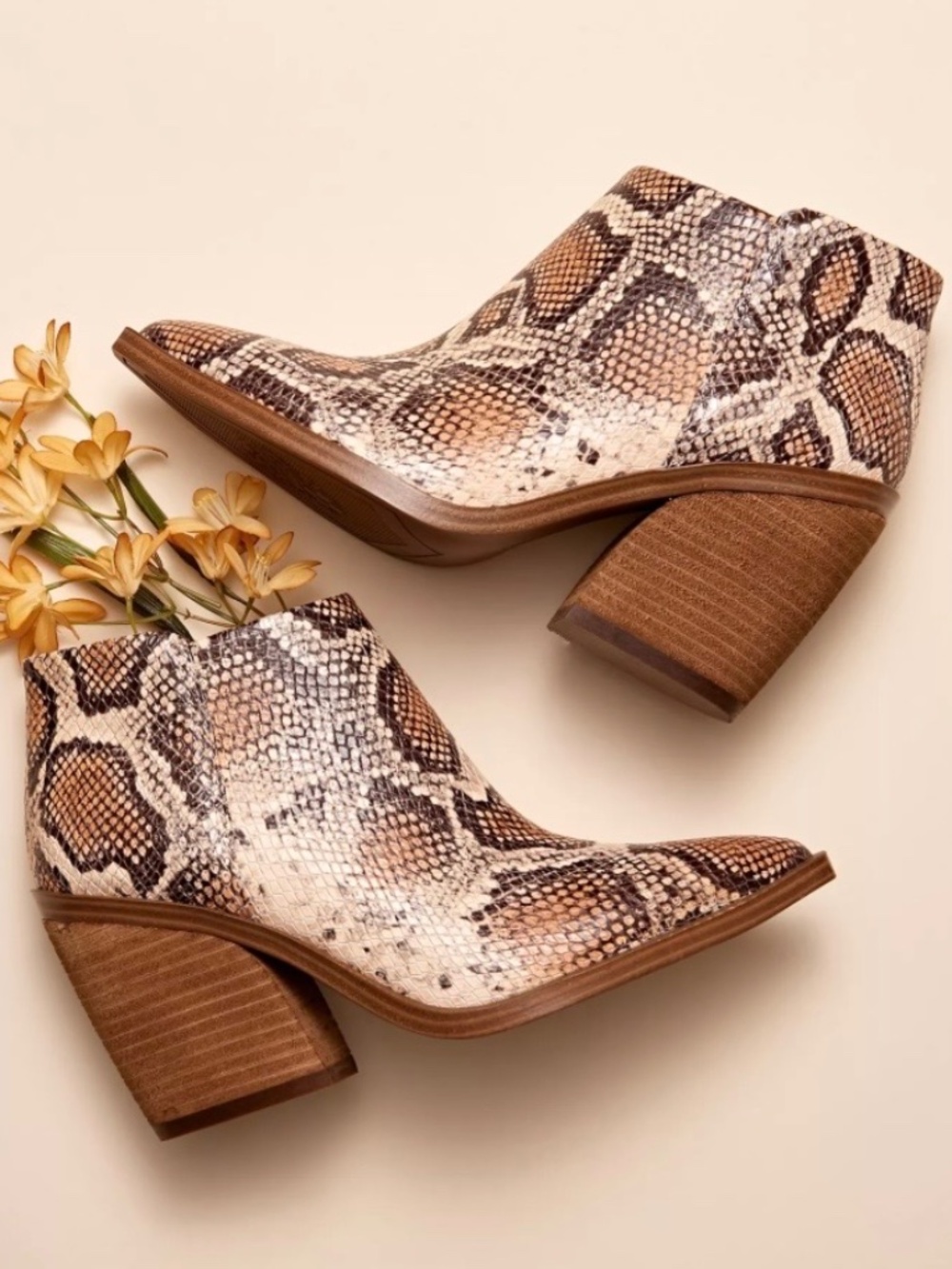 Vince Camuto Geeanne Ankle Boots - Spiced Sand Snake